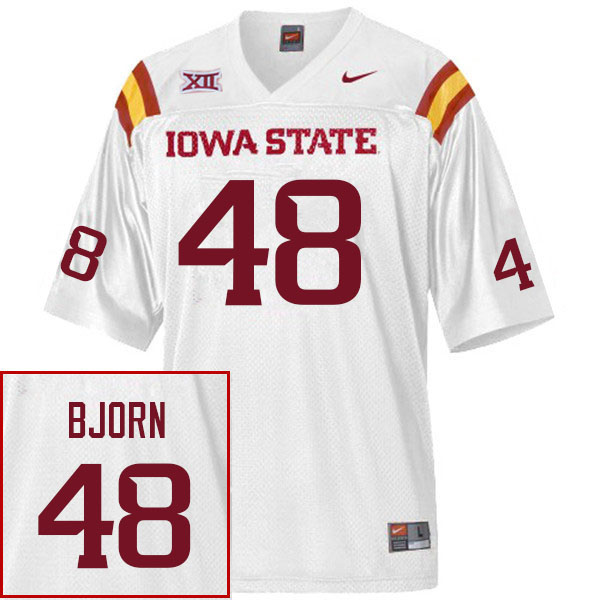 Men #48 Jack Bjorn Iowa State Cyclones College Football Jerseys Sale-White - Click Image to Close